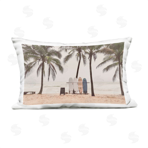 Stupell Industries Sisi And Seb | The Boards Surfer's Beach Printed Throw Pillow