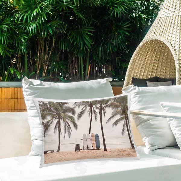 Stupell Industries Sisi And Seb | The Boards Surfer's Beach Printed Throw Pillow