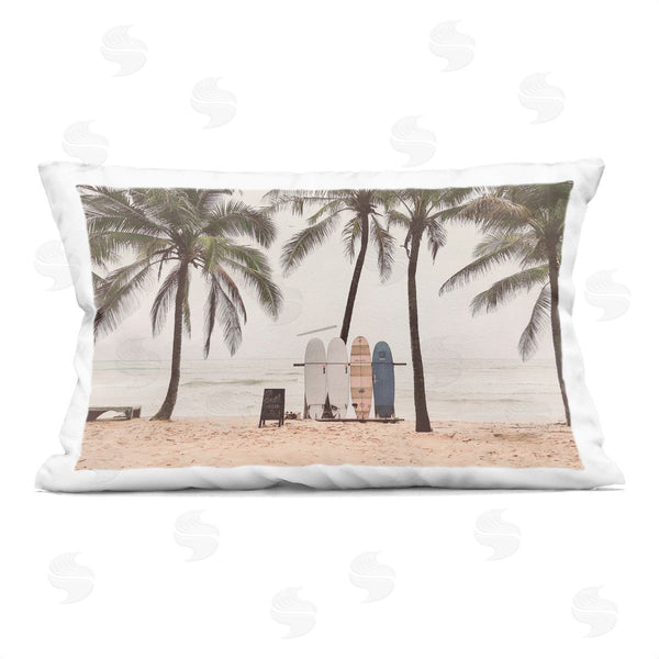 stupell industries Sisi and Seb | The Boards Surfer's Beach Printed Throw Pillow