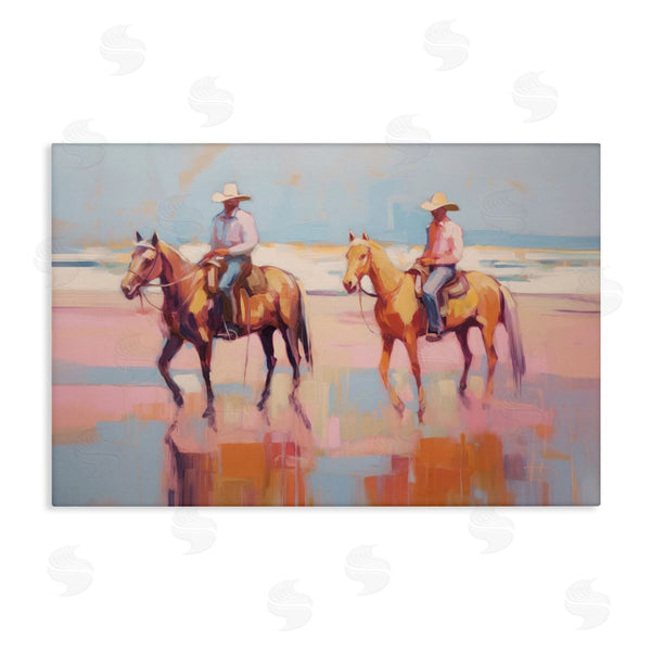 stupell industries Sisi and Seb | Two Cowboys in Creek Wall Art