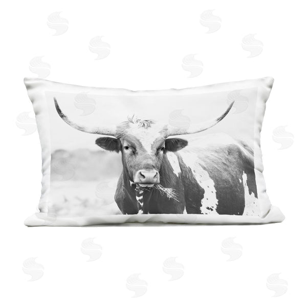 Stupell Industries Sisi And Seb | Two Tone Longhorn Portrait Printed Throw Pillow