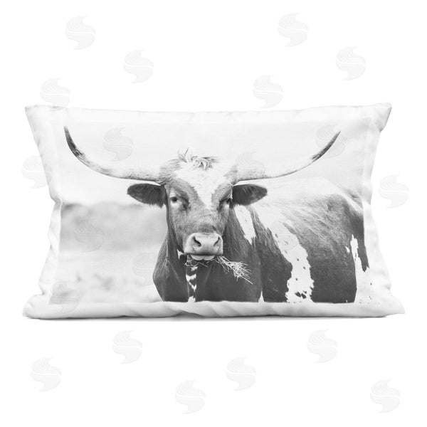stupell industries Sisi and Seb | Two Tone Longhorn Portrait Printed Throw Pillow