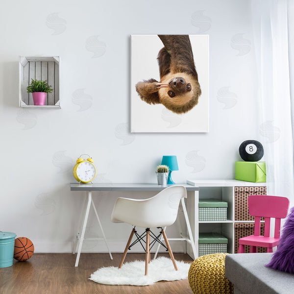 Stupell Industries Sisi And Seb | Upside-down Sloth Portrait Wall Art