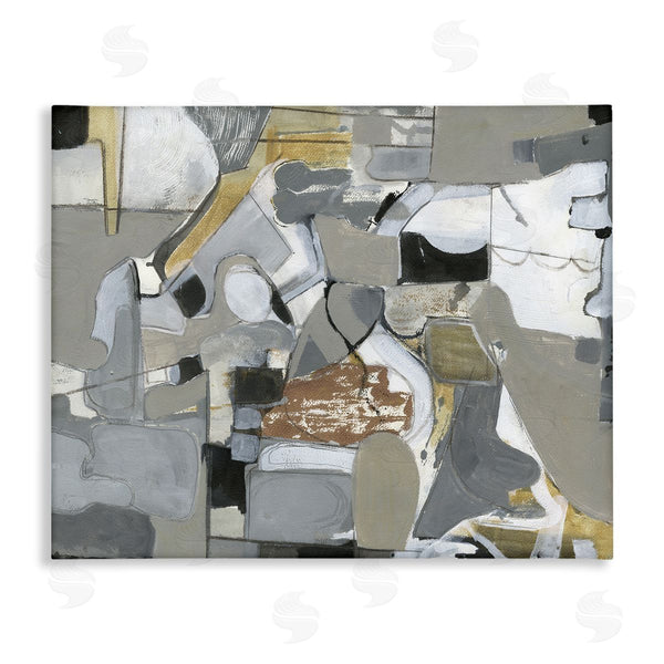 stupell industries Smith Haynes | Grey Brown Linework Abstract Shapes