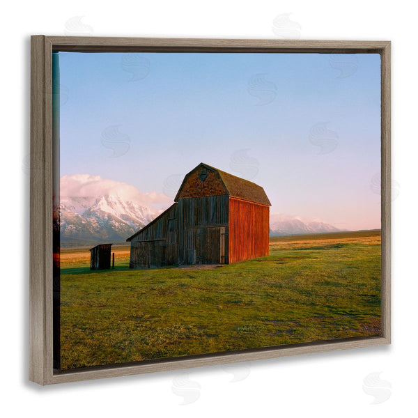 Stupell Industries Sol Rapson | Rural Barn Mountain Range Clear Country Sky Sunset Wall Art