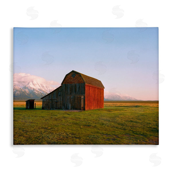 stupell industries Sol Rapson | Rural Barn Mountain Range Clear Country Sky Sunset Wall Art