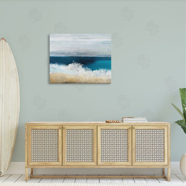 Stupell Industries Sophie 6 | Beach Waves Crashing Foam Panoramic Ocean View Wall Art
