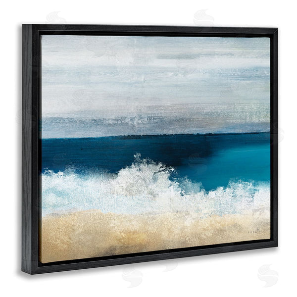 Stupell Industries Sophie 6 | Beach Waves Crashing Foam Panoramic Ocean View Wall Art