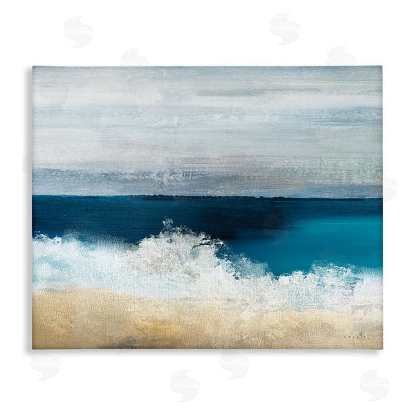 stupell industries Sophie 6 | Beach Waves Crashing Foam Panoramic Ocean View Wall Art