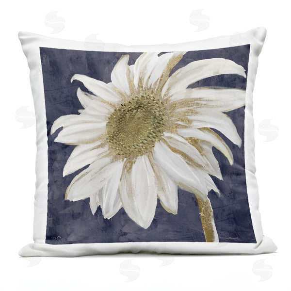 Stupell Industries Sophie 6 | Blooming White Daisy Flower Abstract Glam Detail Printed Throw Pillow