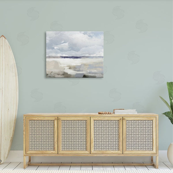 Stupell Industries Sophie 6 | Layered Abstract Beach Scenery Distant Land Clouds Wall Art