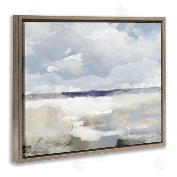 Stupell Industries Sophie 6 | Layered Abstract Beach Scenery Distant Land Clouds Wall Art
