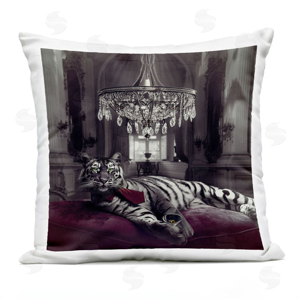 Stupell Industries Sophie 6 | Luxurious Tiger With Chandelier Printed Throw Pillow