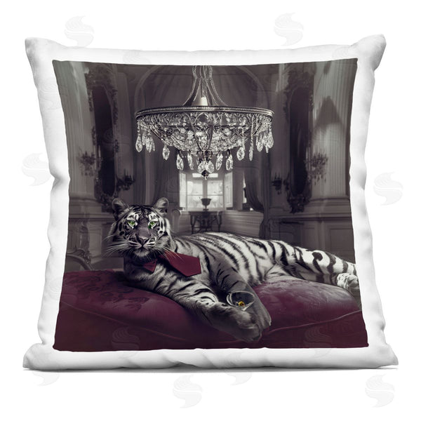 stupell industries Sophie 6 | Luxurious Tiger with Chandelier Printed Throw Pillow