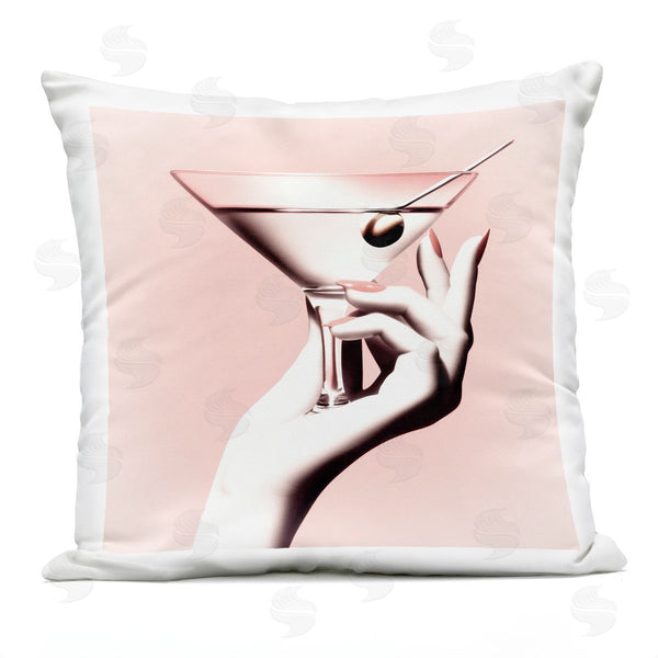Stupell Industries Sophie 6 | Martini Stirred Pink Printed Throw Pillow