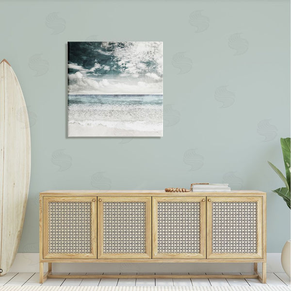 Stupell Industries Sophie 6 | Misty Beach Clouds Sea Shoreline Collage Design Wall Art