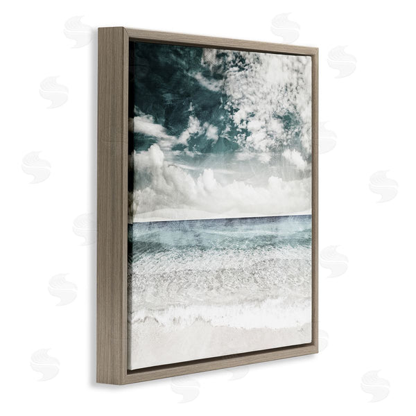 Stupell Industries Sophie 6 | Misty Beach Clouds Sea Shoreline Collage Design Wall Art