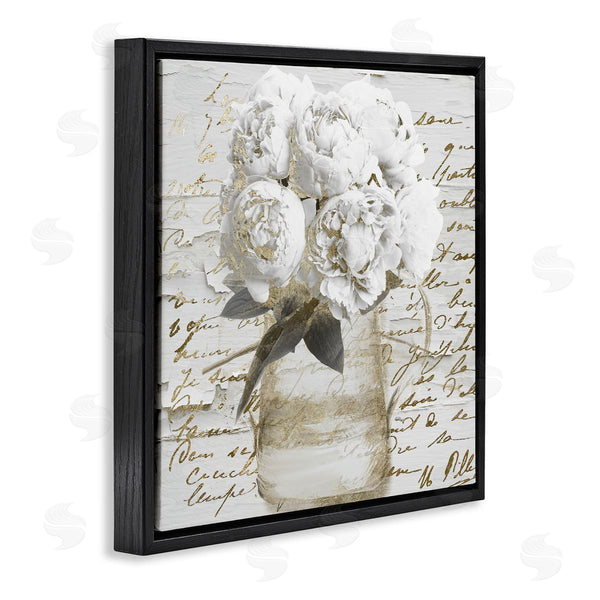 Stupell Industries Sophie 6 | Peonies With Vintage Script