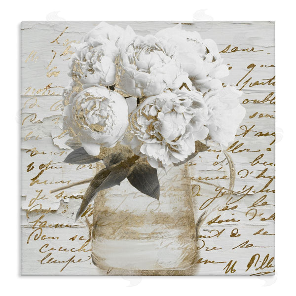 stupell industries Sophie 6 | Peonies with Vintage Script