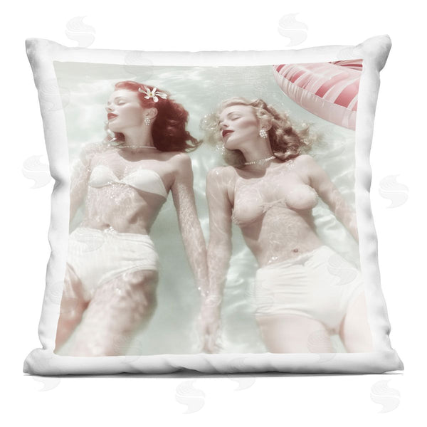 stupell industries Sophie 6 | Swimsuit Girls in Pool Printed Throw Pillow