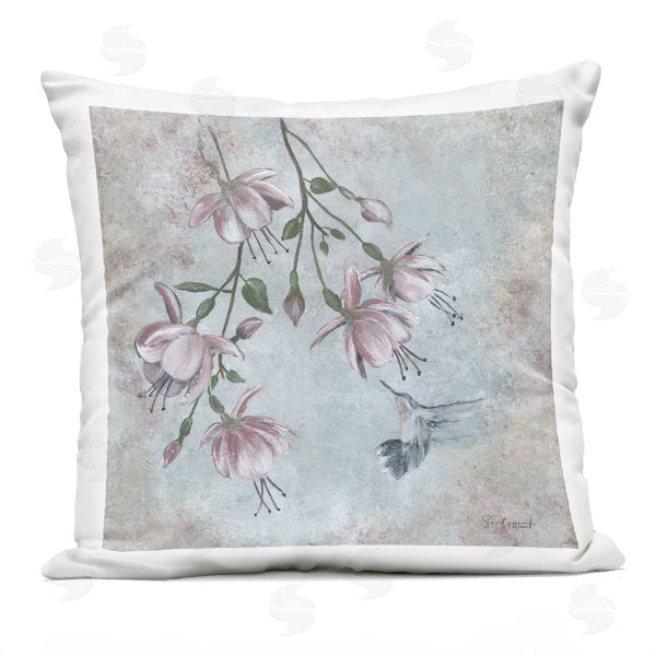Stupell Industries Soulspeak & Sawdust | Classic Hummingbird Pink Blossoms Printed Throw Pillow