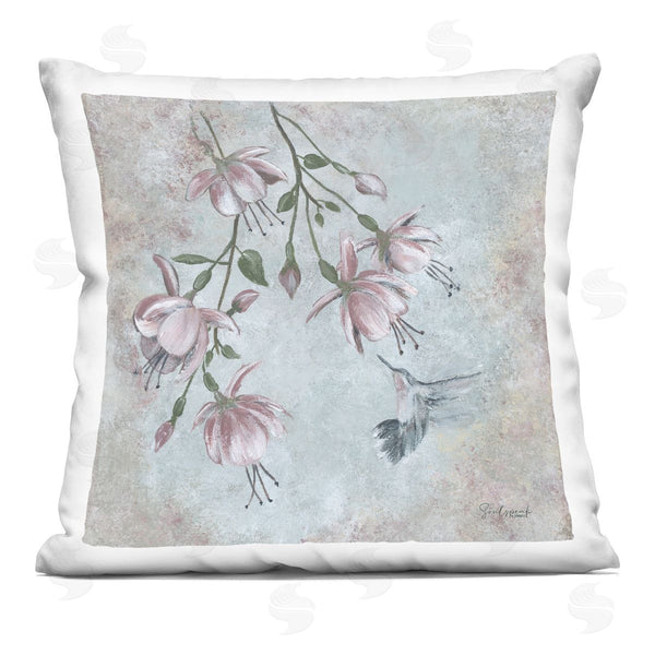 stupell industries Soulspeak & Sawdust | Classic Hummingbird Pink Blossoms Printed Throw Pillow