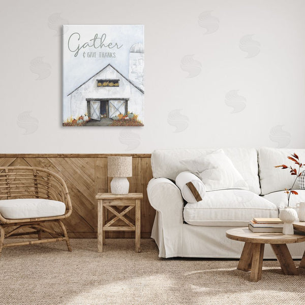 Stupell Industries Soulspeak & Sawdust | Gather & Give Thanks Autumn Barn Wall Art