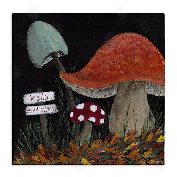 stupell industries Soulspeak & Sawdust | Hello Autumn Woodland Mushroom Forest Wall Art