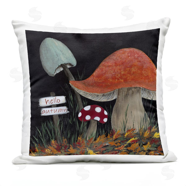Stupell Industries Soulspeak & Sawdust | Hello Autumn Woodland Mushrooms Printed Throw Pillow
