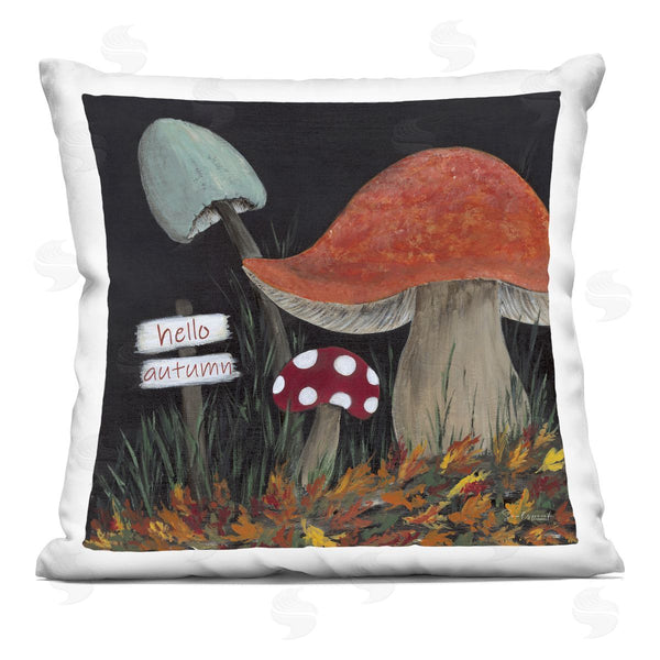 stupell industries Soulspeak & Sawdust | Hello Autumn Woodland Mushrooms Printed Throw Pillow