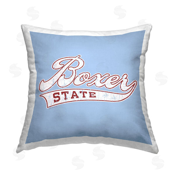 stupell industries Spirit Animals/Life Is High | Boxer State Varsity Style Printed Throw Pillow