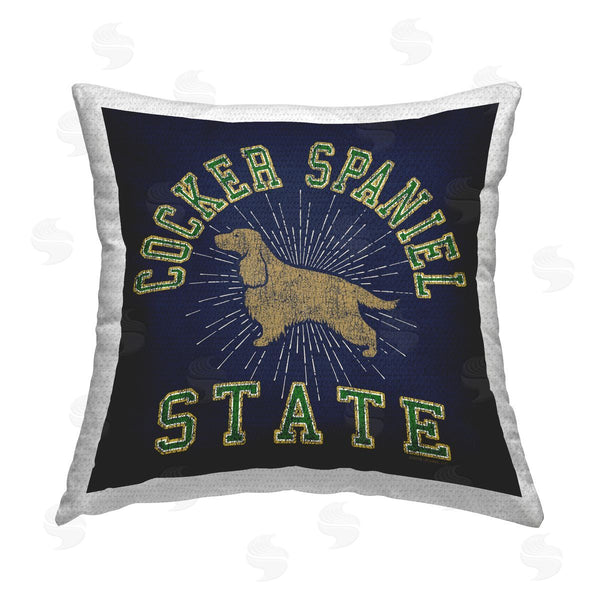 Stupell Industries Spirit Animals/Life Is High | Cocker Spaniel State Printed Throw Pillow