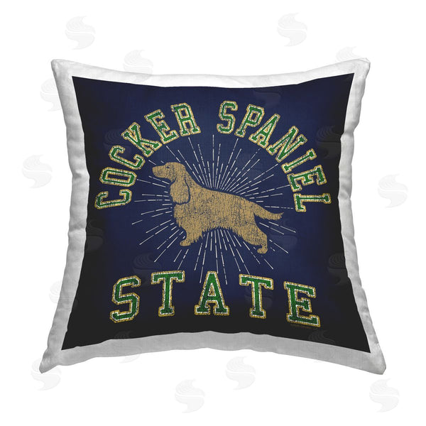 stupell industries Spirit Animals/Life Is High | Cocker Spaniel State Printed Throw Pillow