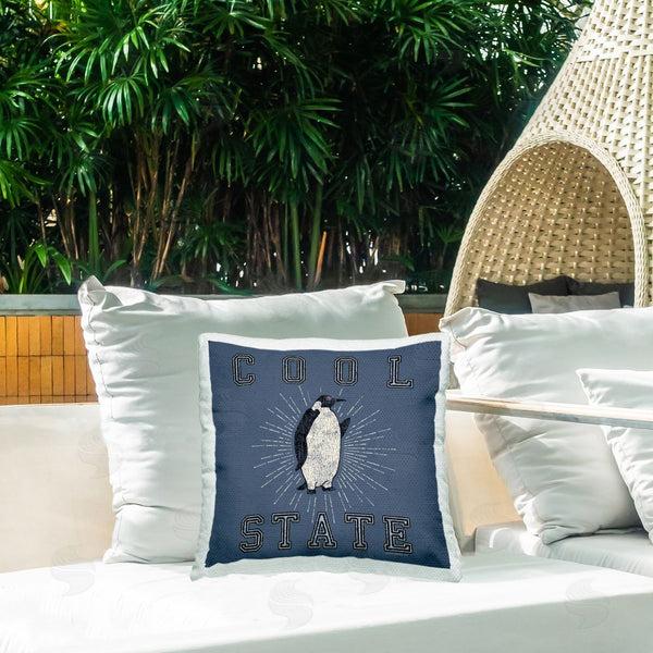 Stupell Industries Spirit Animals/Life Is High | Cool Penguin State Varsity Printed Throw Pillow