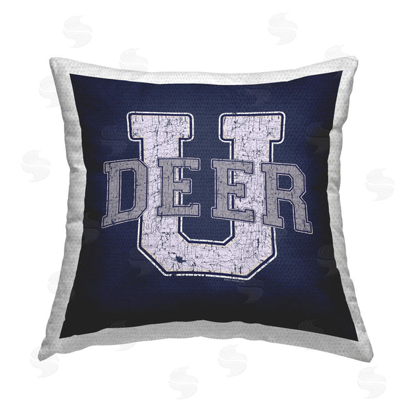 Stupell Industries Spirit Animals/Life Is High | Deer U College Varsity Printed Throw Pillow