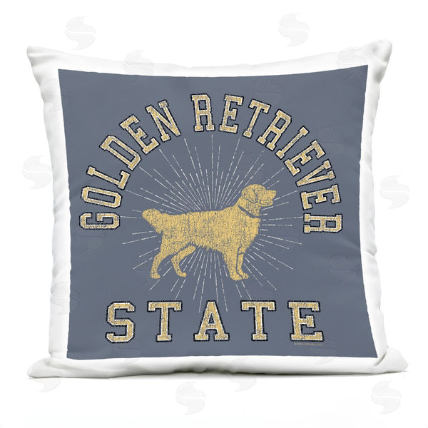 Stupell Industries Spirit Animals/Life Is High | Golden Retriever State Printed Throw Pillow