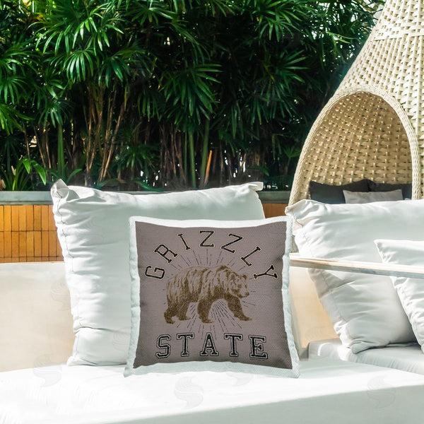 Stupell Industries Spirit Animals/Life Is High | Grizzly State Vintage Printed Throw Pillow