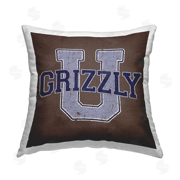 Stupell Industries Spirit Animals/Life Is High | Grizzly U College University Printed Throw Pillow