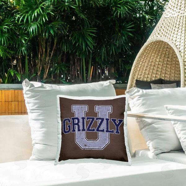 Stupell Industries Spirit Animals/Life Is High | Grizzly U College University Printed Throw Pillow