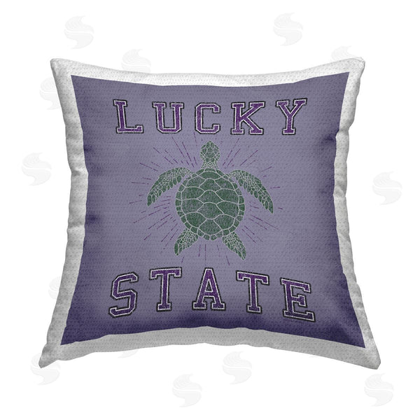 Stupell Industries Spirit Animals/Life Is High | Lucky Sea Turtle State Printed Throw Pillow
