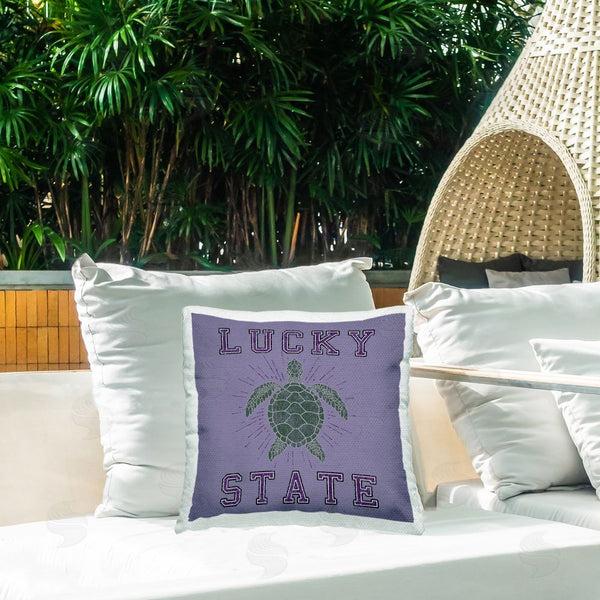 Stupell Industries Spirit Animals/Life Is High | Lucky Sea Turtle State Printed Throw Pillow