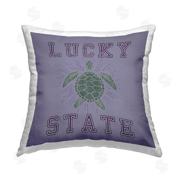 stupell industries Spirit Animals/Life Is High | Lucky Sea Turtle State Printed Throw Pillow