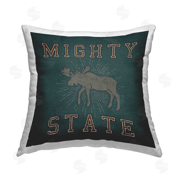 Stupell Industries Spirit Animals/Life Is High | Mighty Moose State Printed Throw Pillow