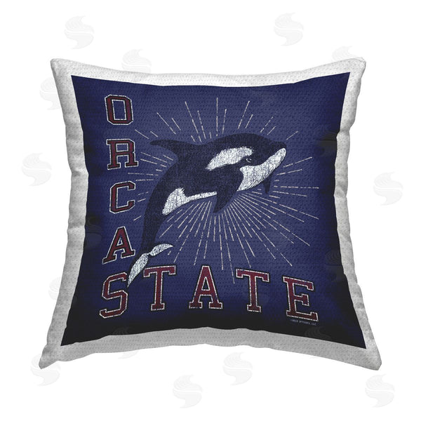 Stupell Industries Spirit Animals/Life Is High | Orca State Varsity Printed Throw Pillow