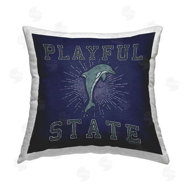 Stupell Industries Spirit Animals/Life Is High | Playful State Dolphin Printed Throw Pillow