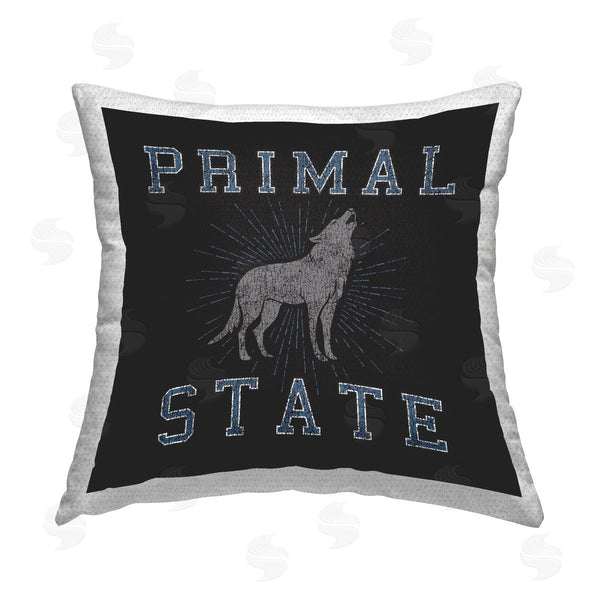 Stupell Industries Spirit Animals/Life Is High | Primal Wolf State Printed Throw Pillow