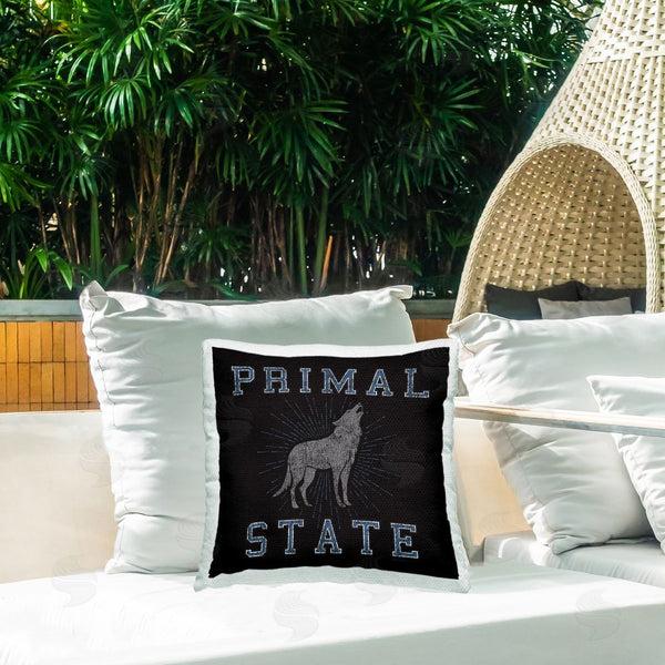 Stupell Industries Spirit Animals/Life Is High | Primal Wolf State Printed Throw Pillow