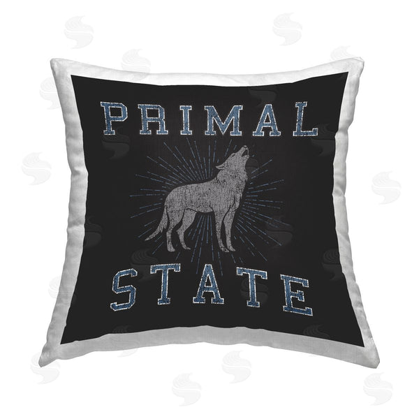 stupell industries Spirit Animals/Life Is High | Primal Wolf State Printed Throw Pillow