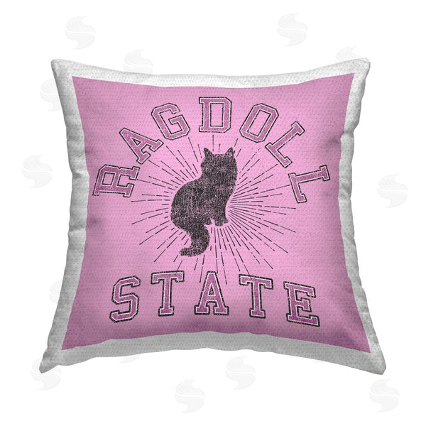 Stupell Industries Spirit Animals/Life Is High | Ragdoll Cat State Printed Throw Pillow