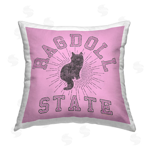 stupell industries Spirit Animals/Life Is High | Ragdoll Cat State Printed Throw Pillow